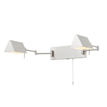 Arlo Farmhouse Industrial Single Swing Arm Plug-In or Hardwired Iron LED Wall Sconce with Pull-Chain